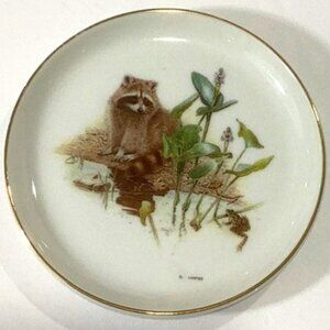 Vintage Glen Loates Collection‎ Raccoon Collectible Small Round Plate by Viletta